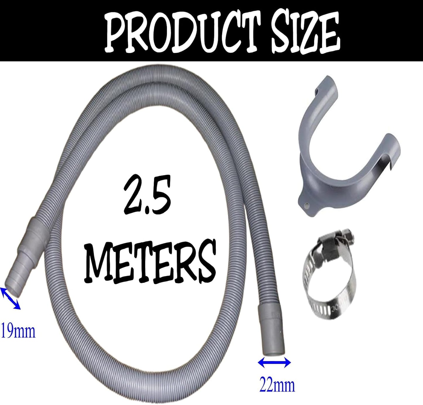 IBBAH Universal 2.5m Washing Machine Hose Extension Kit