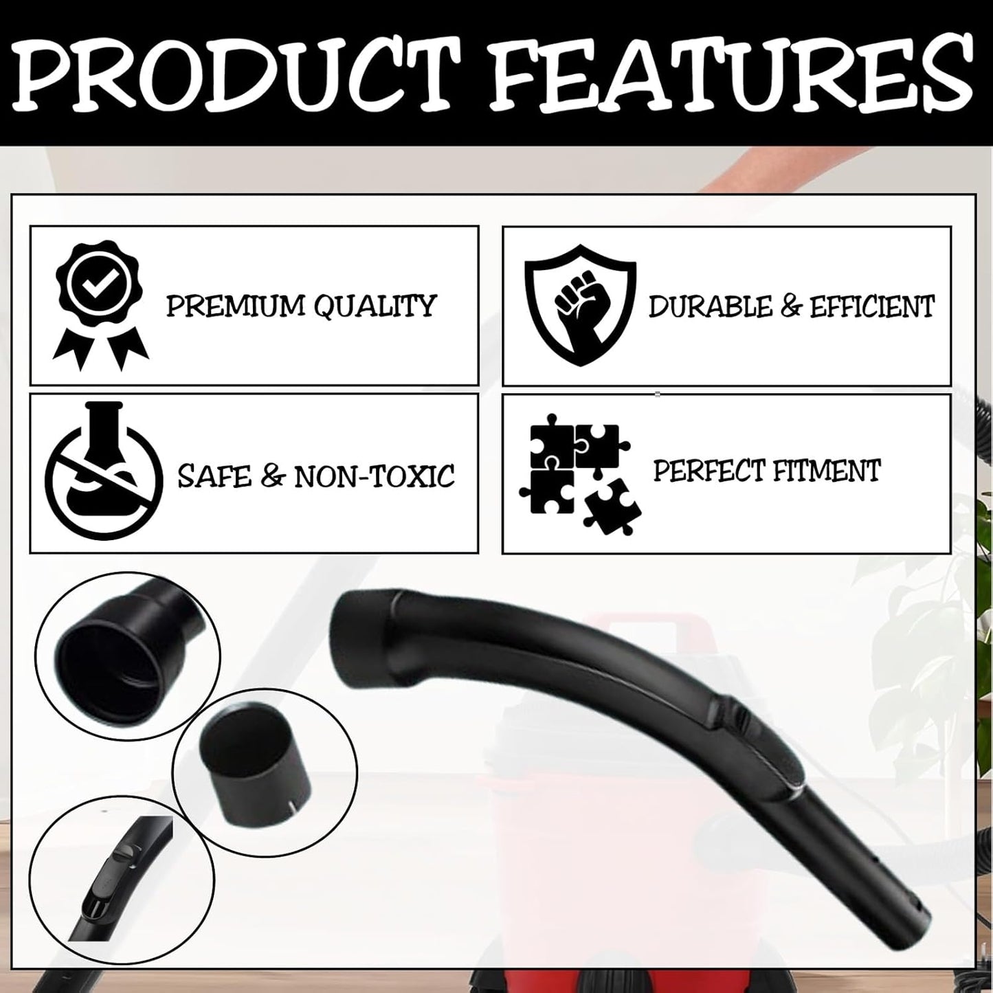 IBBAH Replacement 35mm Plastic Curved Bent Hose Handle