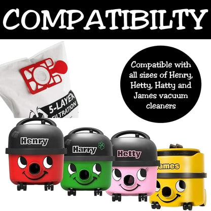 IBBAH Henry Hoover Bags Pack of 10 Compatible with Hetty