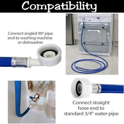 IBBAH Universal 2.5m Cold Water Inlet Pipe for Washing Machines