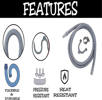 IBBAH Universal 2.5m Flexible Replacement Hose with Connector
